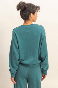 Raw Edge Mineral Washed Sweatshirt