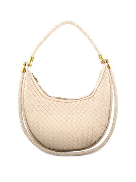 Sillery Woven Cream Hobo Bag Large