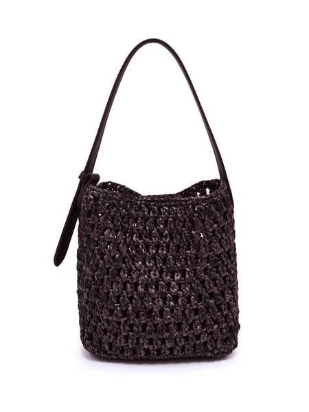 Nova Chocolate Woven Bucket Bag