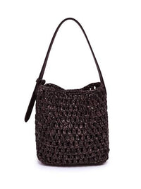 Nova Chocolate Woven Bucket Bag