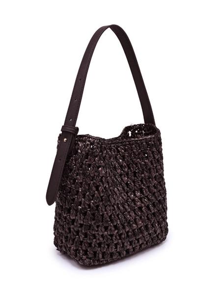 Nova Chocolate Woven Bucket Bag