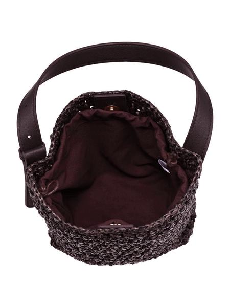 Nova Chocolate Woven Bucket Bag