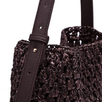 Nova Chocolate Woven Bucket Bag