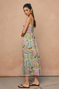 Postcard Palms Tie Front Dress