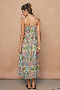 Postcard Palms Tie Front Dress