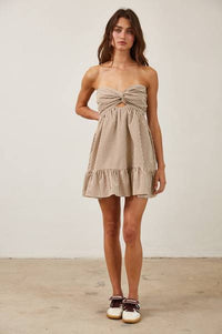 Gingham Check Romper Dress