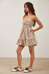 Gingham Check Romper Dress