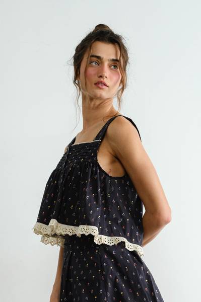 Dutch Prairie Lace Ruffle Top