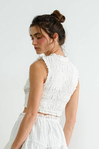 Seersucker Cropped Top