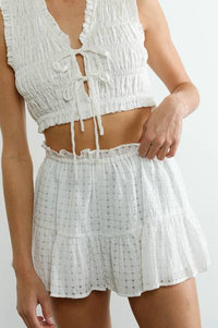 Seersucker Cropped Skort