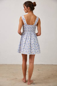 Floral Shirred Mini Dress