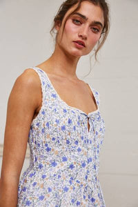 Floral Shirred Mini Dress