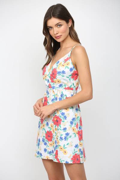 Mixed Garden Button Sundress