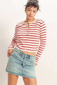 Striped Cotton Cardigan