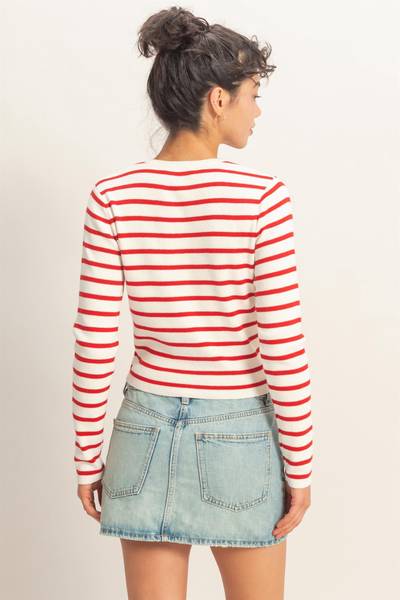 Striped Cotton Cardigan