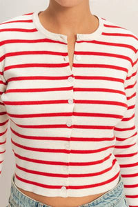 Striped Cotton Cardigan