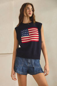 American Flag Cotton Sweater