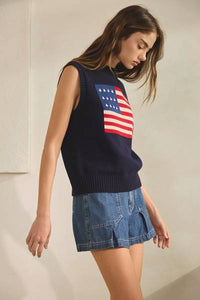 American Flag Cotton Sweater