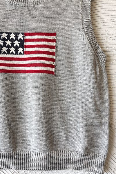 American Flag Sleeveless Knit Top