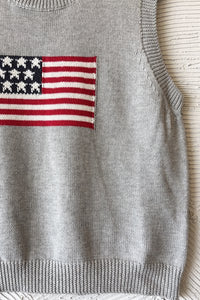 American Flag Sleeveless Knit Top
