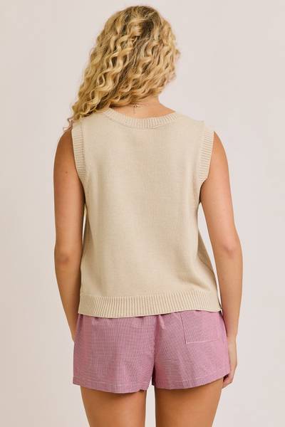 American Flag Sleeveless Knit Top