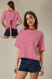 Jobey Striped Open Back Tee