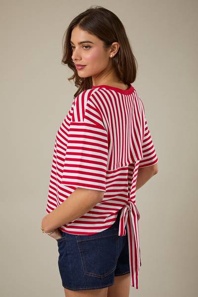 Jobey Striped Open Back Tee