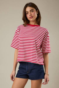 Jobey Striped Open Back Tee