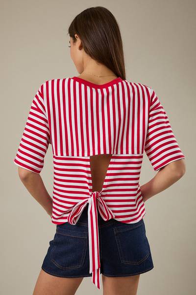 Jobey Striped Open Back Tee