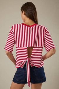 Jobey Striped Open Back Tee