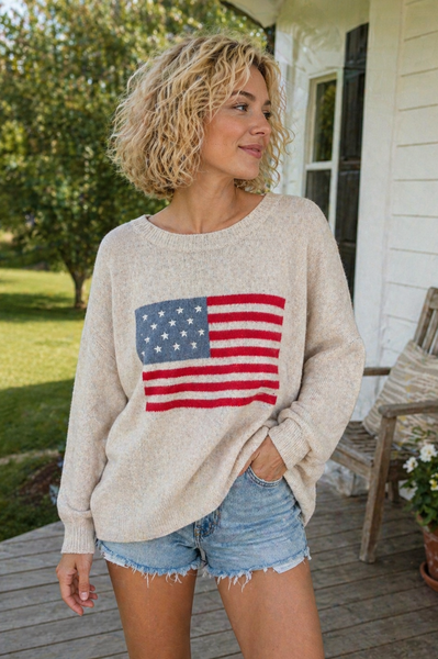 Natural American Flag Sweater