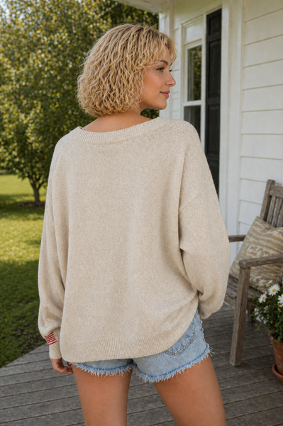Natural American Flag Sweater