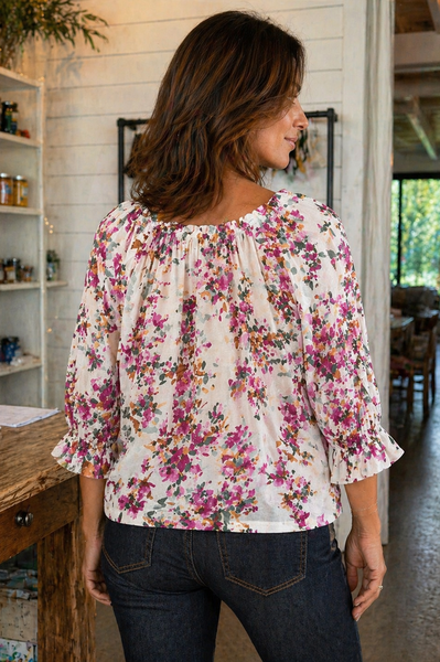 Watercolor Ruffle Top