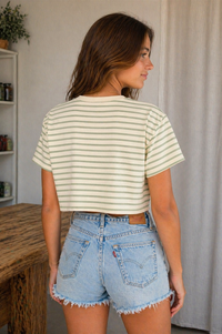 Amora Striped Cropped Tee