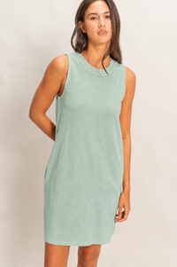 Stone Washed Cotton Tank Dress