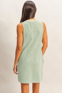 Stone Washed Cotton Tank Dress