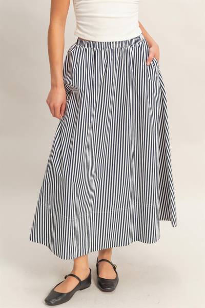Cotton Striped Skirt