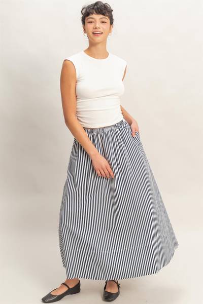 Cotton Striped Skirt