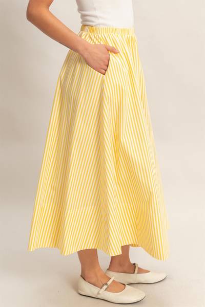 Cotton Striped Skirt