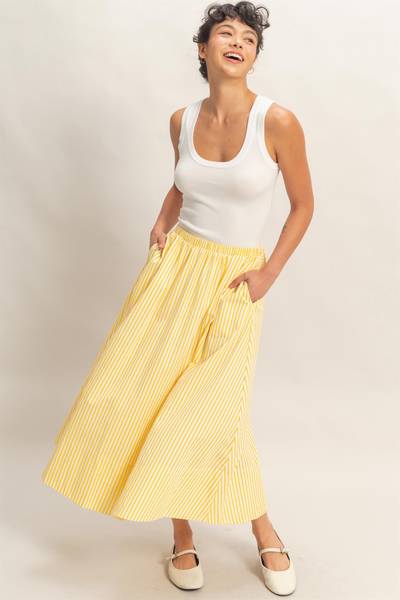 Cotton Striped Skirt