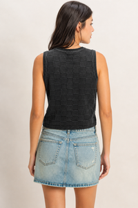 Cotton Checkerboard Vest