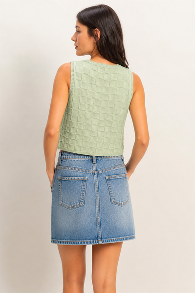 Cotton Checkerboard Vest
