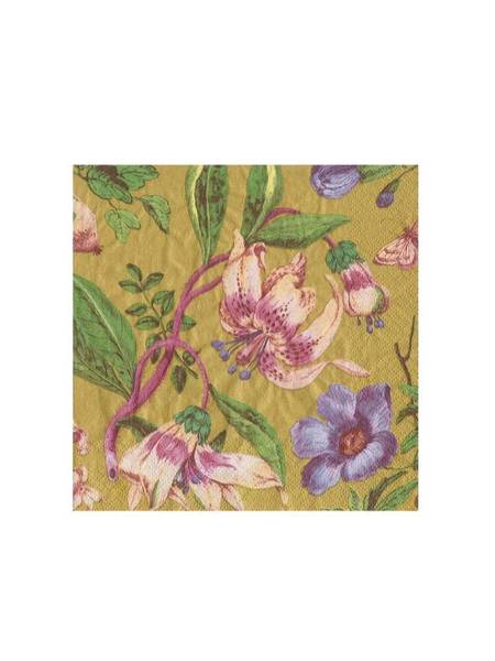 Porcelain Blooms Gold Cocktail Napkins