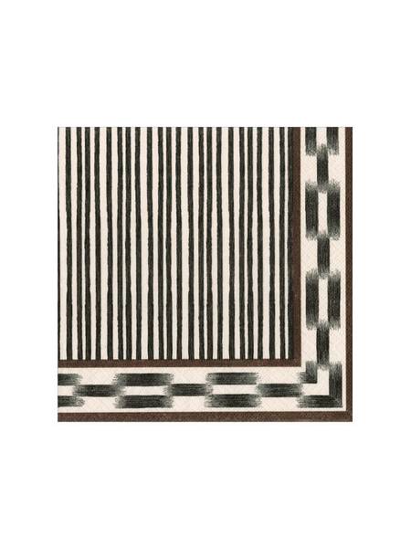 Boho Stripe Black Cocktail Napkins