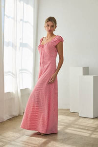 Gingham Tie Front Dress