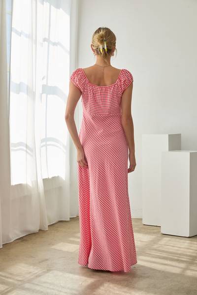 Gingham Tie Front Dress