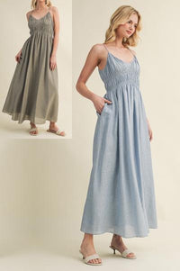 Moss Gathered Dress