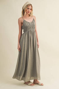 Moss Gathered Dress