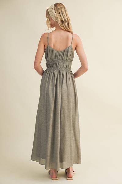 Moss Gathered Dress