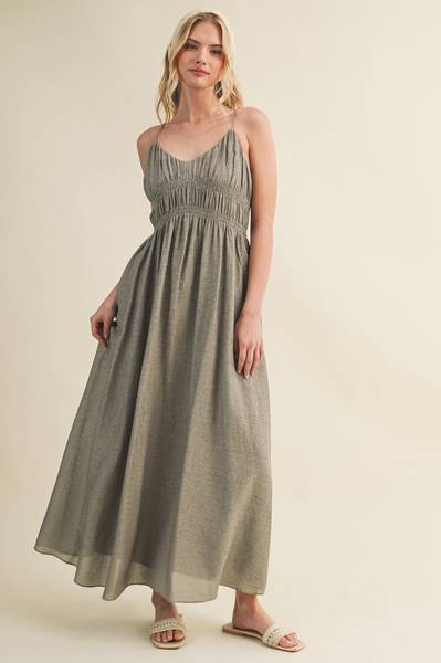 Moss Gathered Dress